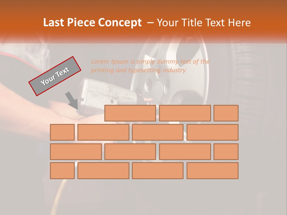 Dismantle The Wheel From The Car PowerPoint Template