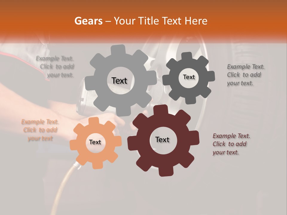 Dismantle The Wheel From The Car PowerPoint Template