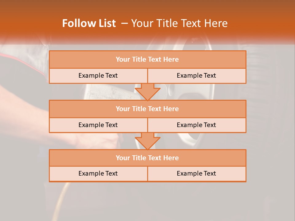 Dismantle The Wheel From The Car PowerPoint Template