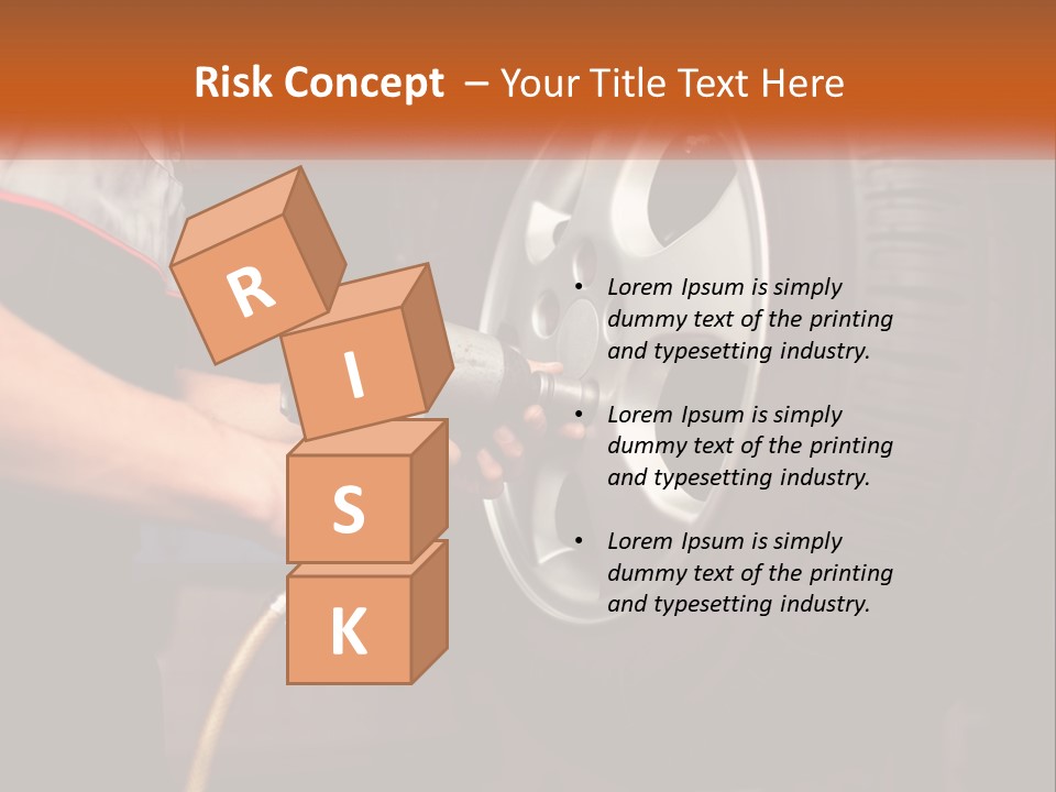 Dismantle The Wheel From The Car PowerPoint Template