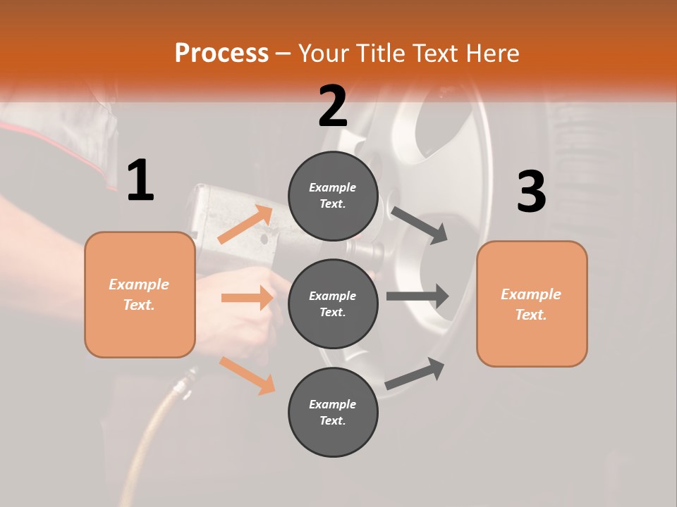 Dismantle The Wheel From The Car PowerPoint Template