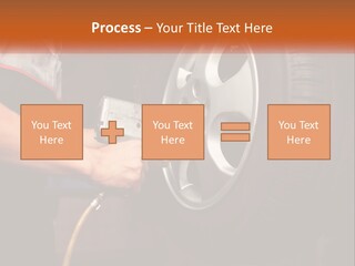 Dismantle The Wheel From The Car PowerPoint Template