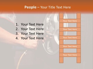 Dismantle The Wheel From The Car PowerPoint Template