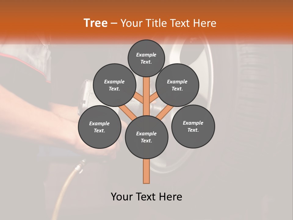 Dismantle The Wheel From The Car PowerPoint Template