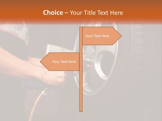 Dismantle The Wheel From The Car PowerPoint Template