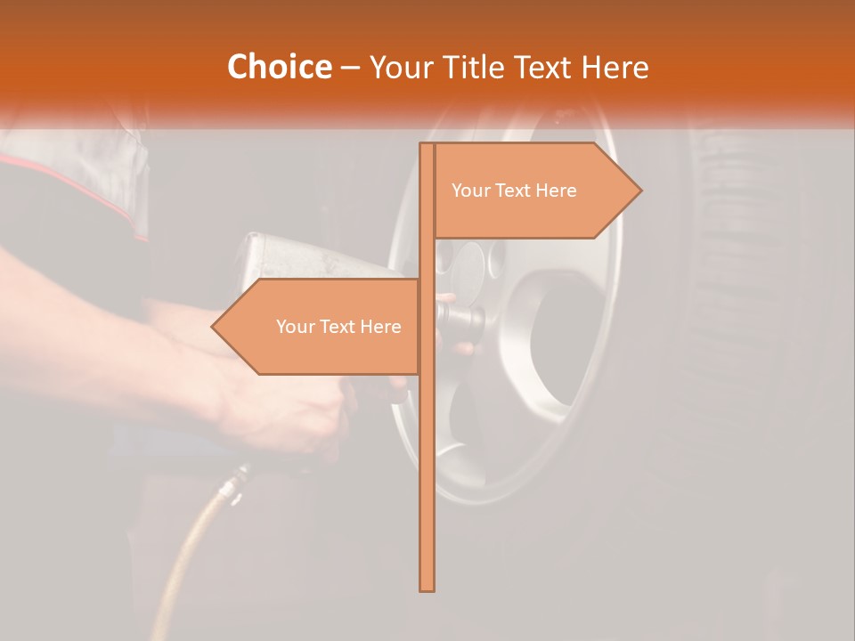 Dismantle The Wheel From The Car PowerPoint Template