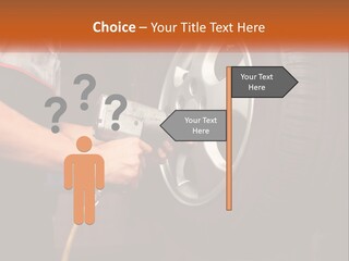 Dismantle The Wheel From The Car PowerPoint Template
