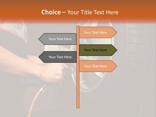 Dismantle The Wheel From The Car PowerPoint Template