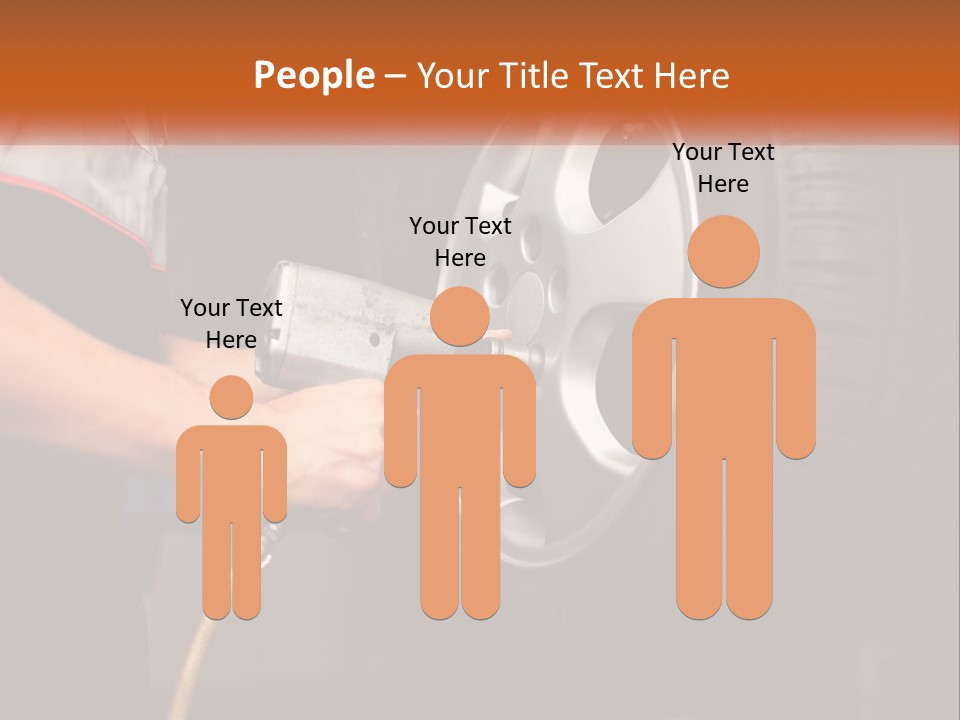 Dismantle The Wheel From The Car PowerPoint Template