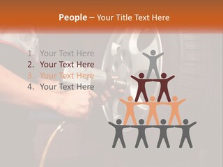 Dismantle The Wheel From The Car PowerPoint Template