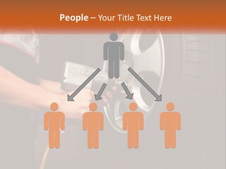 Dismantle The Wheel From The Car PowerPoint Template