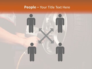 Dismantle The Wheel From The Car PowerPoint Template