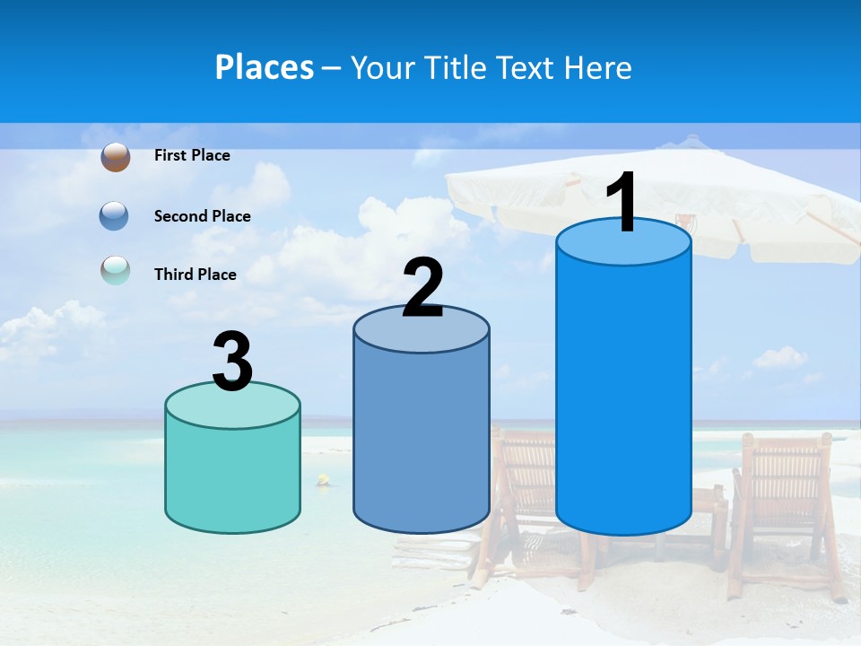 Sunbeds By The Sea PowerPoint Template