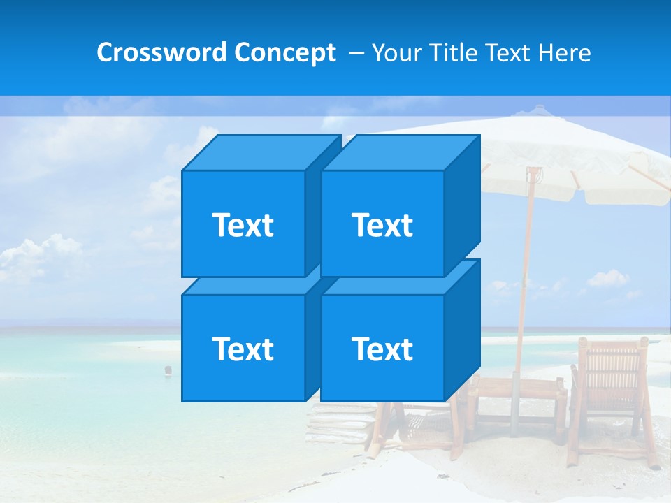 Sunbeds By The Sea PowerPoint Template