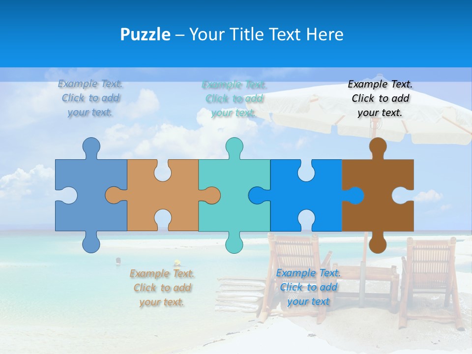 Sunbeds By The Sea PowerPoint Template