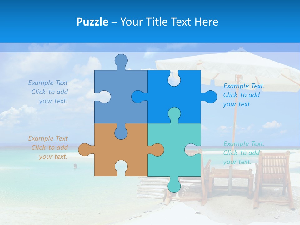 Sunbeds By The Sea PowerPoint Template