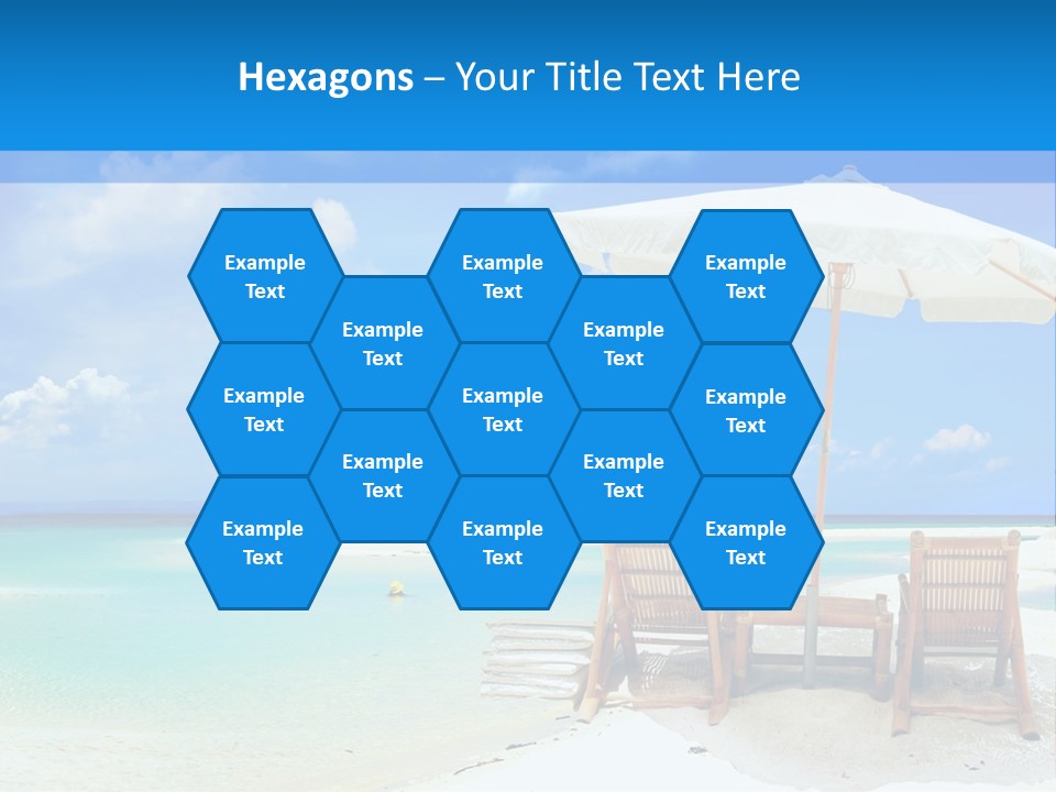 Sunbeds By The Sea PowerPoint Template