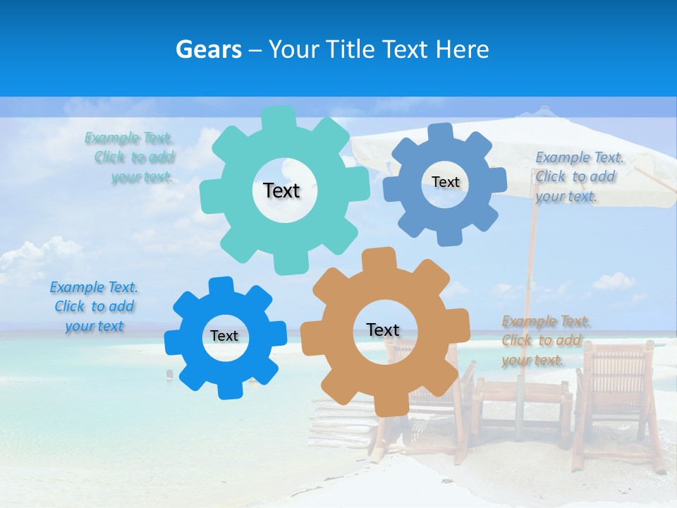 Sunbeds By The Sea PowerPoint Template