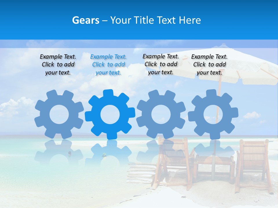 Sunbeds By The Sea PowerPoint Template