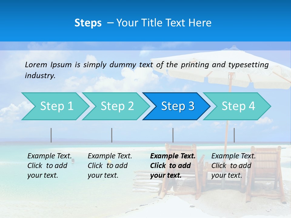 Sunbeds By The Sea PowerPoint Template