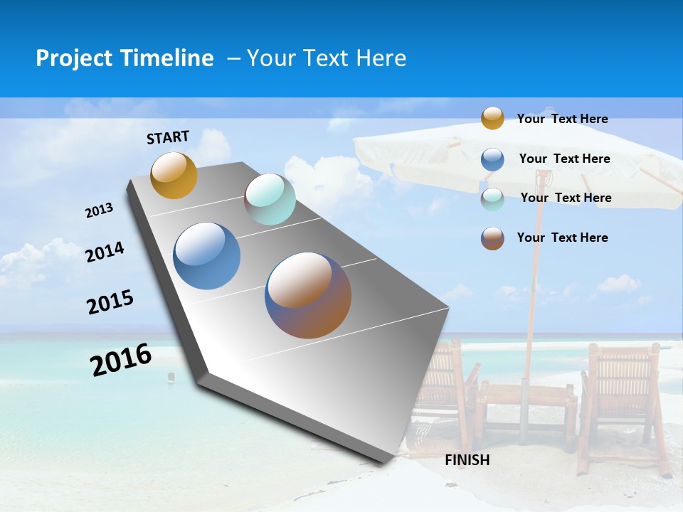 Sunbeds By The Sea PowerPoint Template