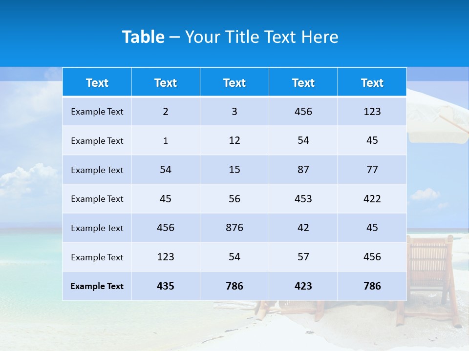 Sunbeds By The Sea PowerPoint Template