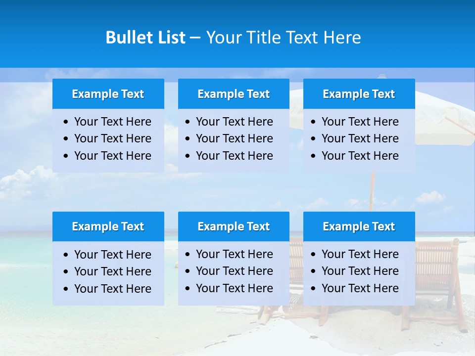 Sunbeds By The Sea PowerPoint Template