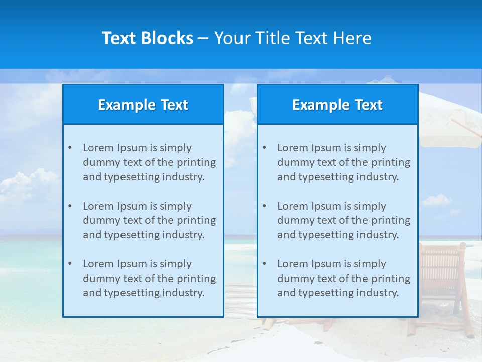 Sunbeds By The Sea PowerPoint Template