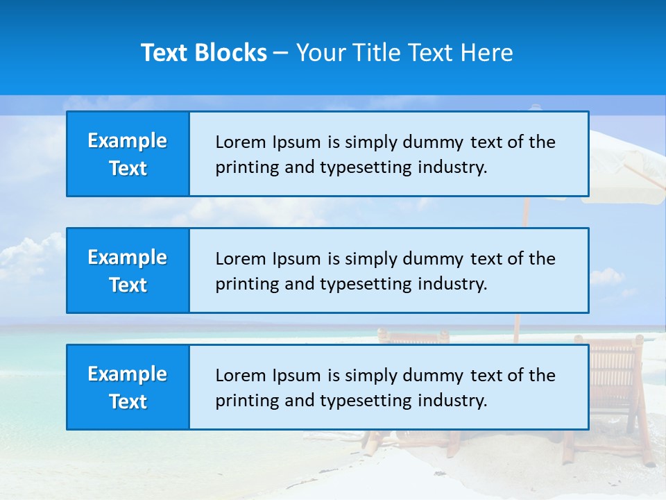 Sunbeds By The Sea PowerPoint Template