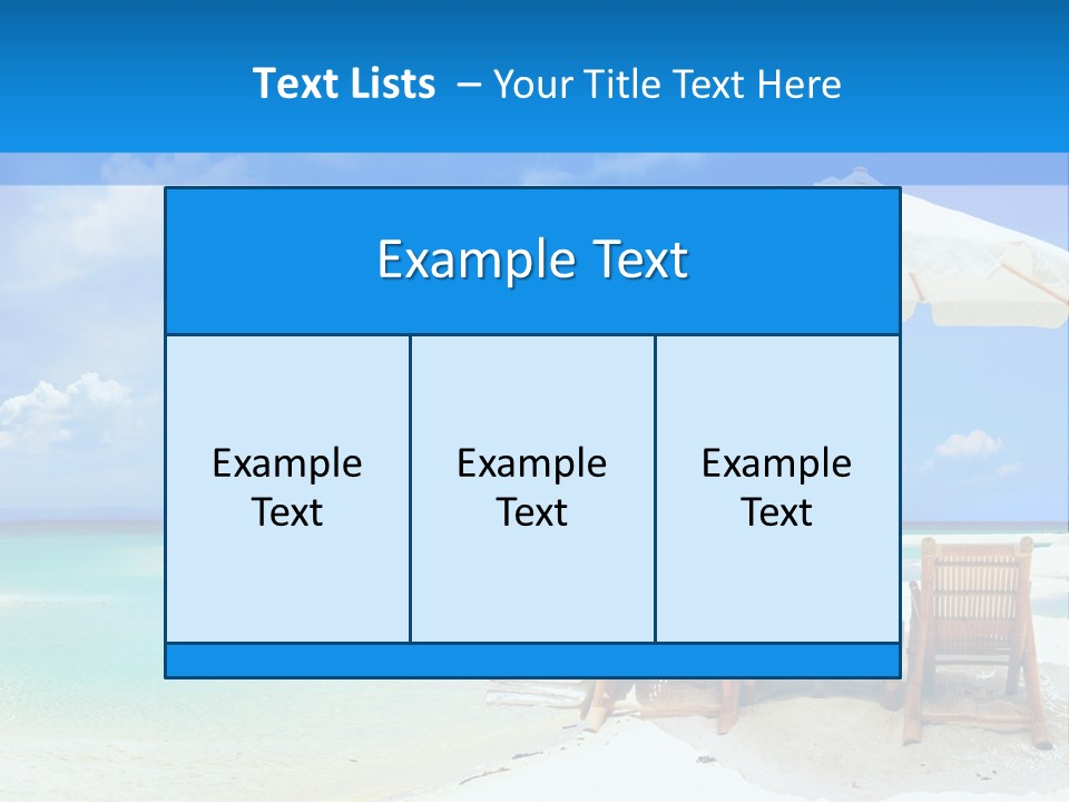Sunbeds By The Sea PowerPoint Template