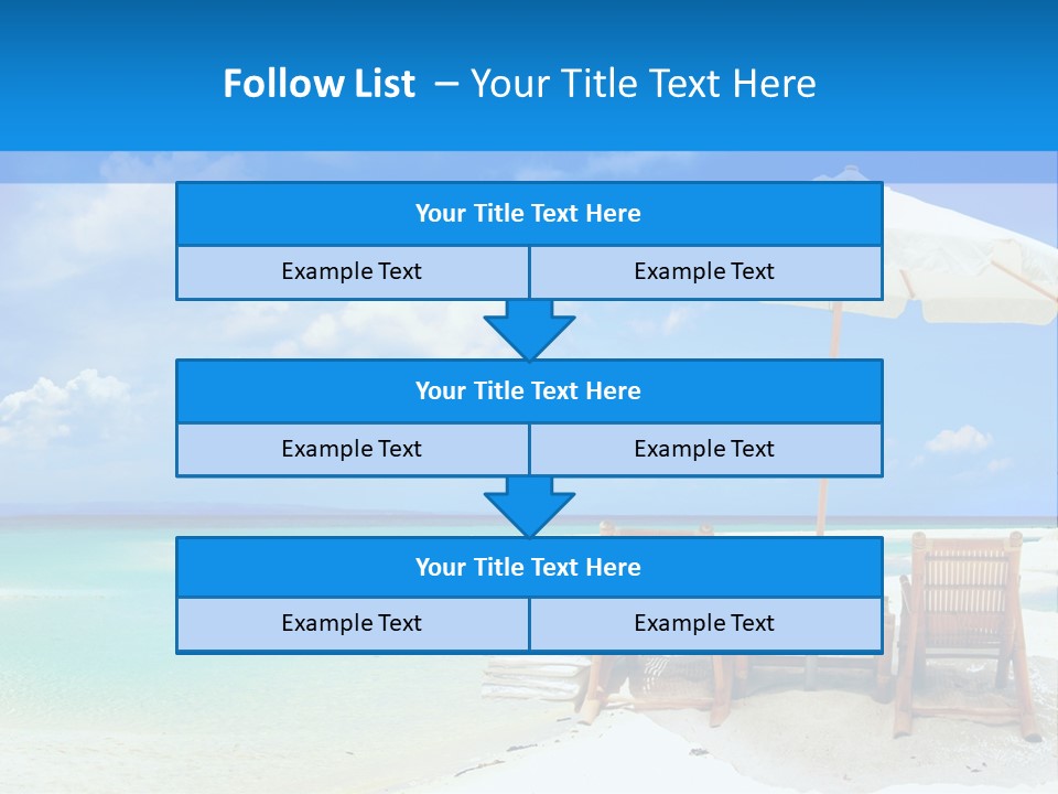 Sunbeds By The Sea PowerPoint Template