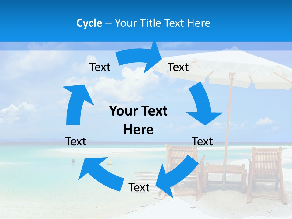 Sunbeds By The Sea PowerPoint Template