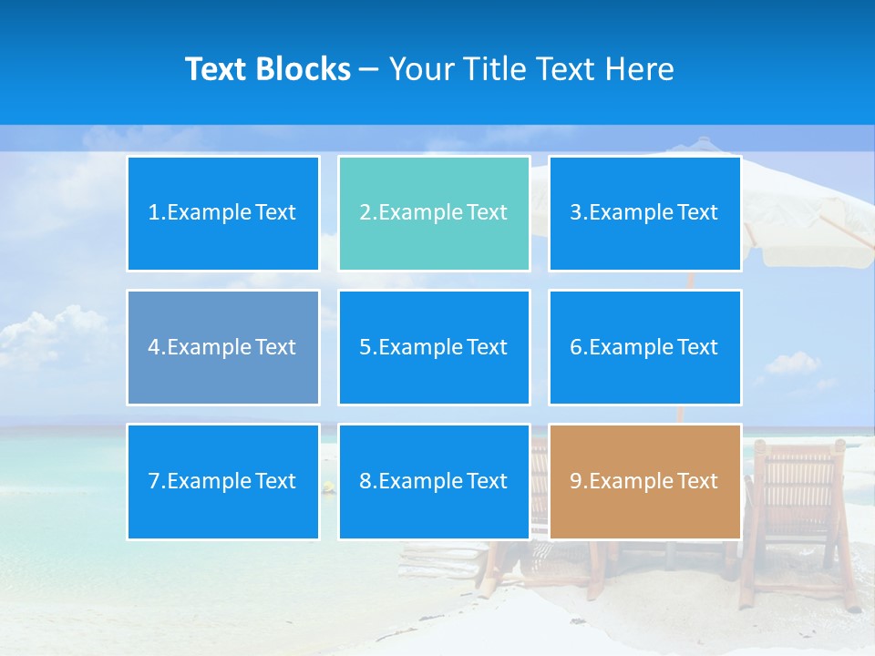 Sunbeds By The Sea PowerPoint Template