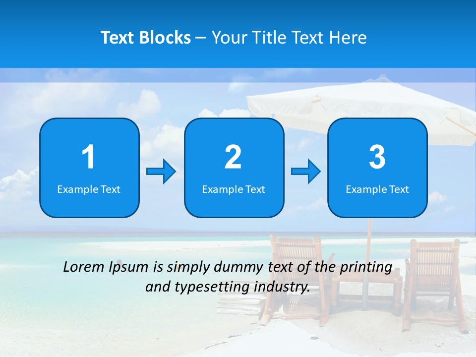 Sunbeds By The Sea PowerPoint Template