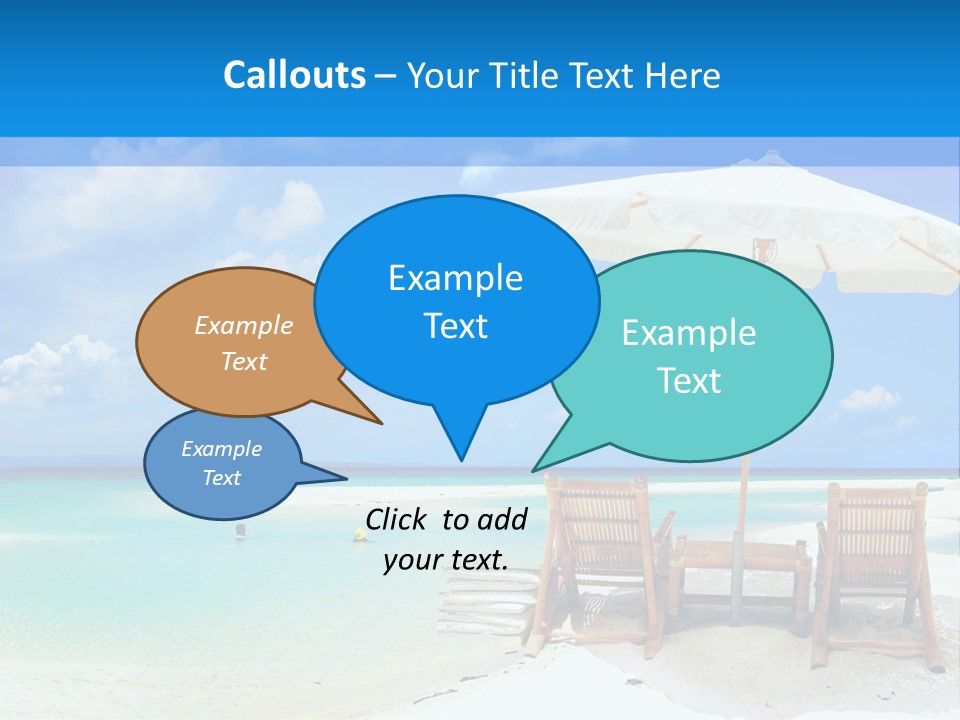 Sunbeds By The Sea PowerPoint Template