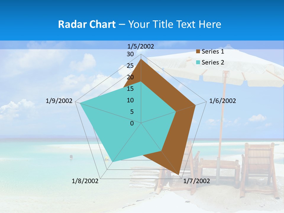 Sunbeds By The Sea PowerPoint Template