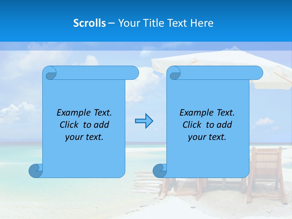 Sunbeds By The Sea PowerPoint Template