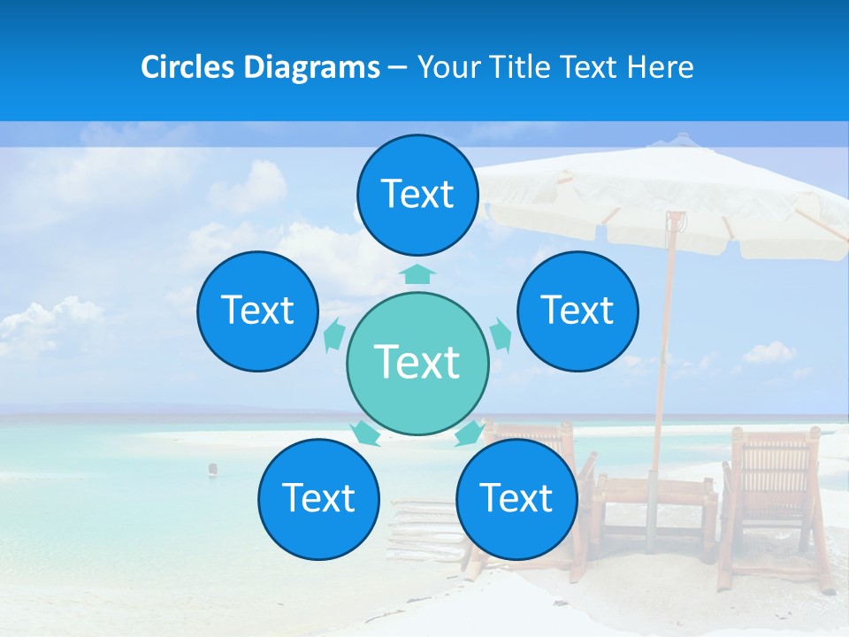 Sunbeds By The Sea PowerPoint Template