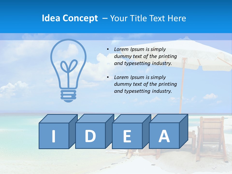 Sunbeds By The Sea PowerPoint Template