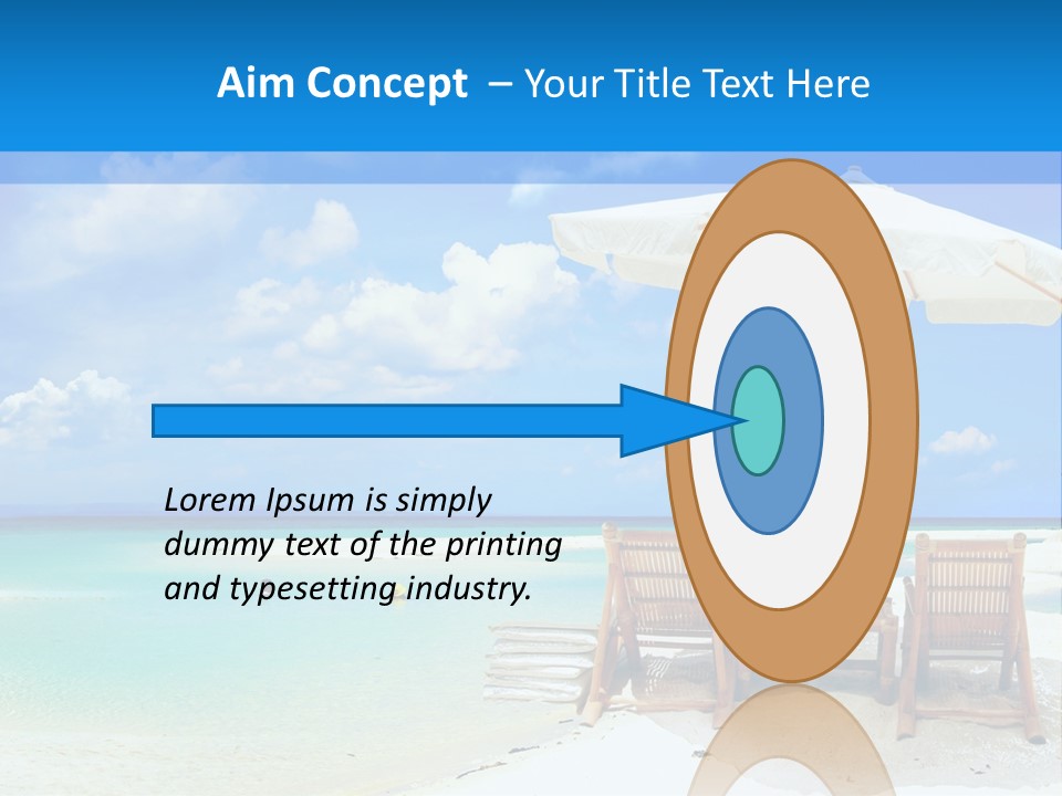 Sunbeds By The Sea PowerPoint Template
