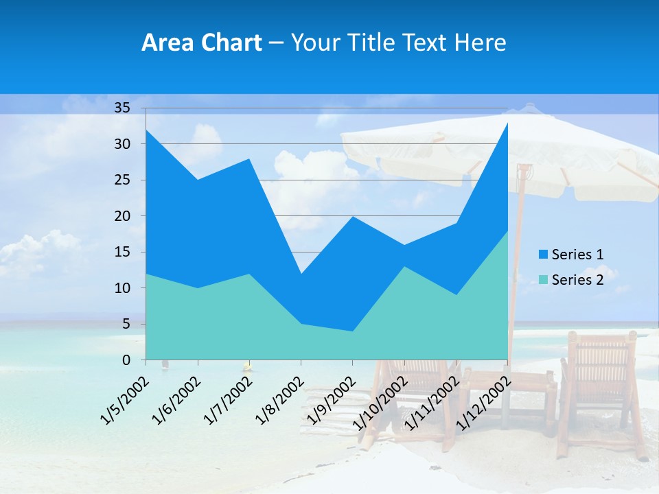Sunbeds By The Sea PowerPoint Template