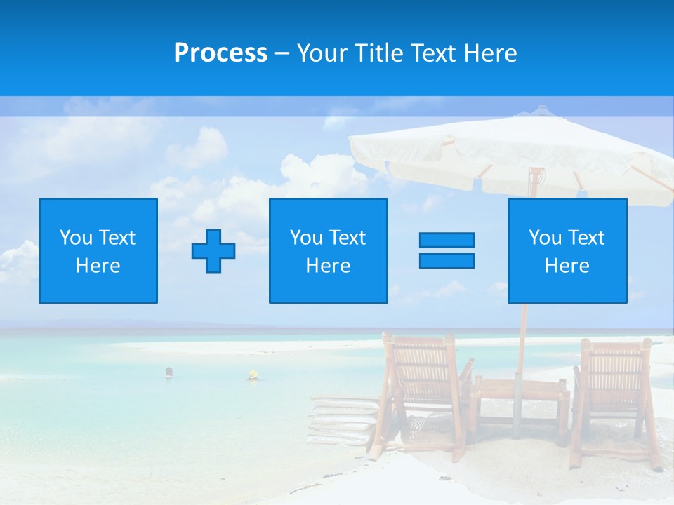 Sunbeds By The Sea PowerPoint Template
