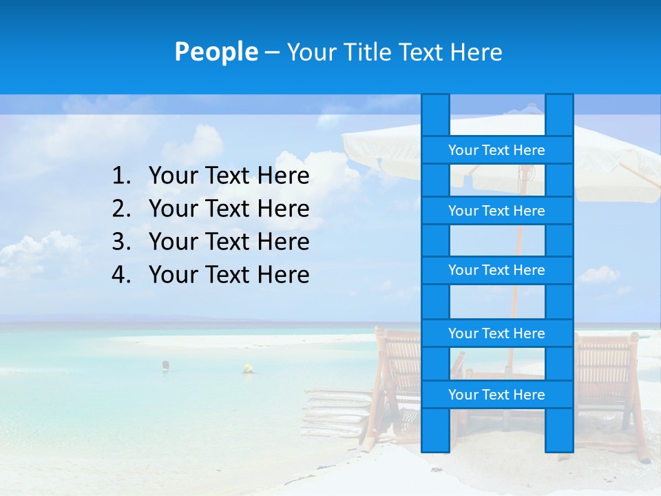 Sunbeds By The Sea PowerPoint Template