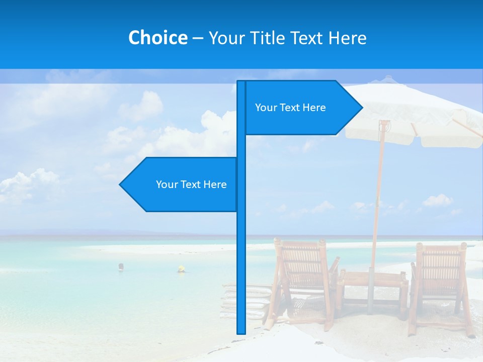 Sunbeds By The Sea PowerPoint Template