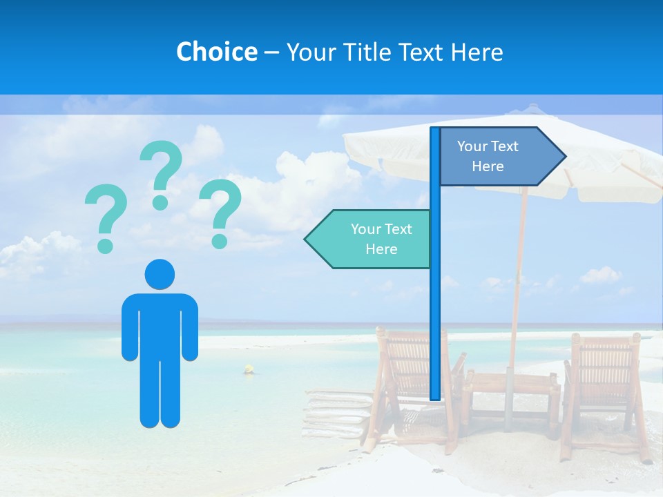 Sunbeds By The Sea PowerPoint Template