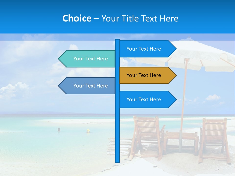 Sunbeds By The Sea PowerPoint Template