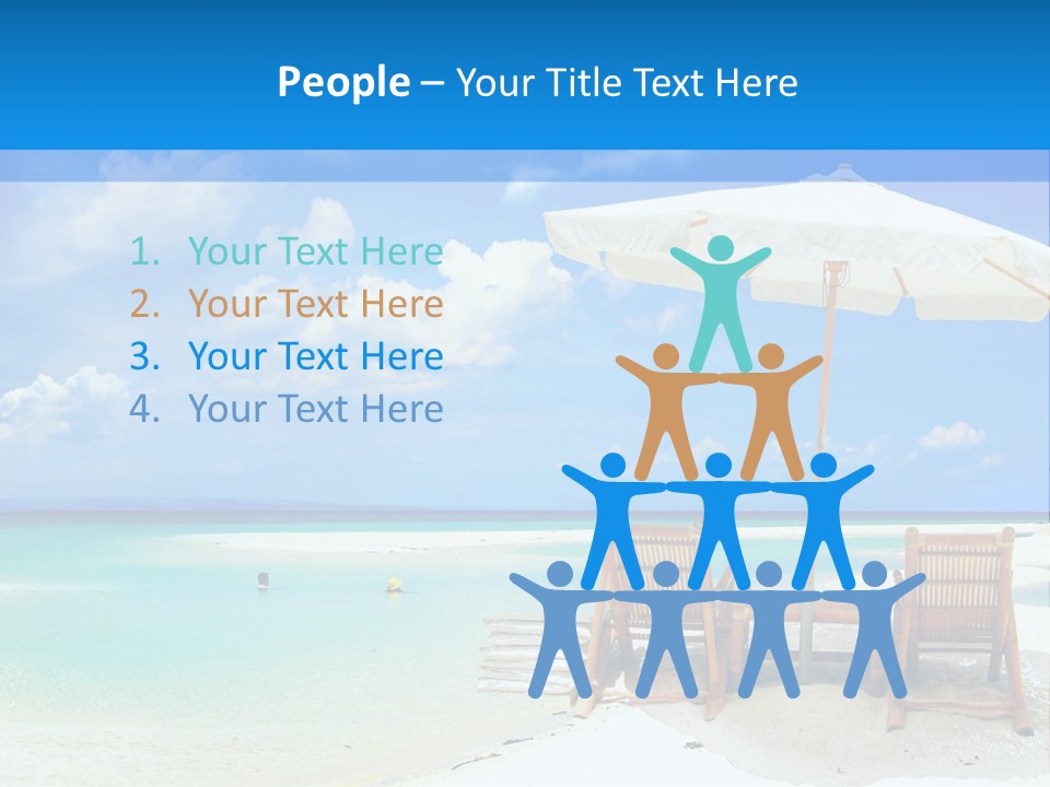 Sunbeds By The Sea PowerPoint Template