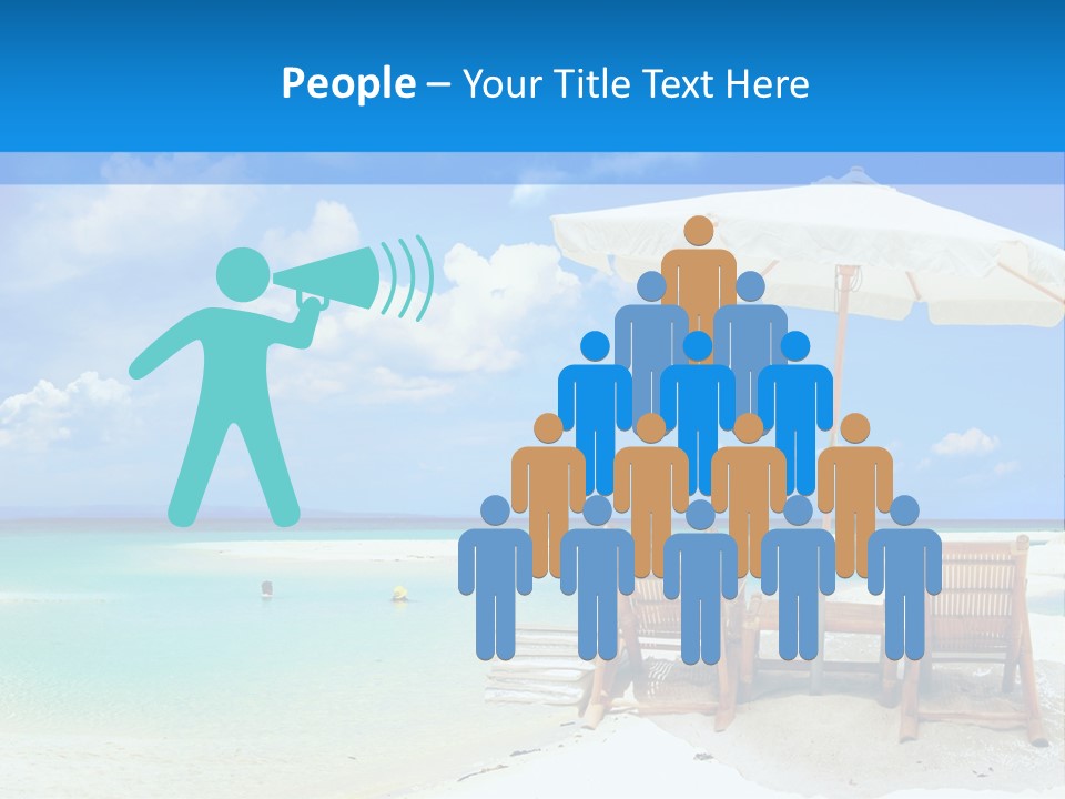 Sunbeds By The Sea PowerPoint Template