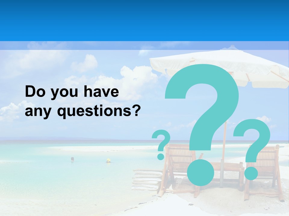 Sunbeds By The Sea PowerPoint Template