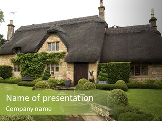 Country House With Landscaping PowerPoint Template